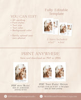 Photo Christmas Card Template | Boho Holiday Card