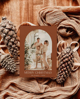 Photo Christmas Card Template | Terracotta Christmas Card | Boho Holiday Card | Boho Christmas Card | Merry Christmas | Editable Template M7