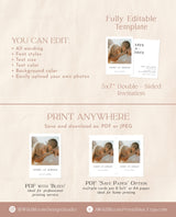 Photo Save the Date Invitation Template | Minimalist Save the Date