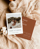 Photo Save the Date Invitation | Modern Terracotta Save the Date