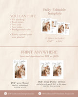Photo Christmas Card Template | Boho Holiday Card