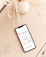 Rehearsal Dinner Text Invitation Template | Modern Minimalist Wedding Rehearsal Evite