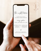 Rehearsal Dinner Text Invitation Template | Modern Minimalist Wedding Rehearsal Evite
