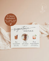 Signature Drinks Sign Template | Signature Cocktail Sign