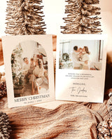 Photo Christmas Card Template | Boho Holiday Card