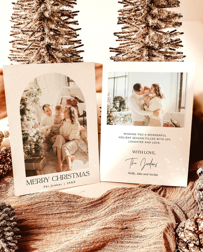 Photo Christmas Card Template | Boho Holiday Card