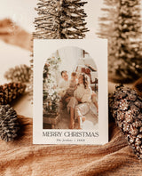 Photo Christmas Card Template | Boho Holiday Card
