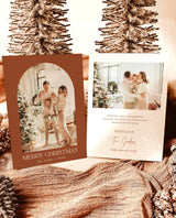 Photo Christmas Card Template | Terracotta Christmas Card | Boho Holiday Card | Boho Christmas Card | Merry Christmas | Editable Template M7