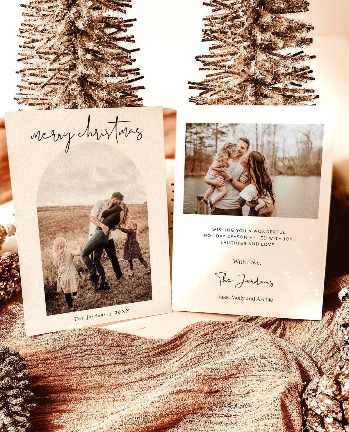 Photo Merry Christmas Card Template | Arch Christmas Card