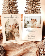 Photo Merry Christmas Card Template | Boho Holiday Card