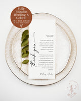 Modern Thank You Letter | Wedding Napkin Note