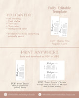 Modern Thank You Letter | Wedding Napkin Note