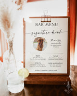 Pet Signature Cocktail Sign | Dog Signature Drink Sign | Minimalist Wedding Bar Menu | Dog Signature Cocktail Sign | Editable Template | M9