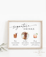 Signature Drinks Sign Template | Signature Cocktail Sign