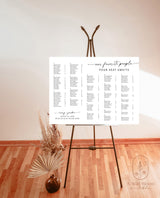 Minimalist Alphabetical Seating Chart Sign | Our Favorite People Seating Chart
