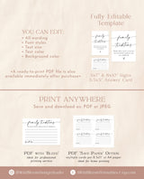 Family Traditions Sign & Card Template | Minimalist Baby Shower Sign
