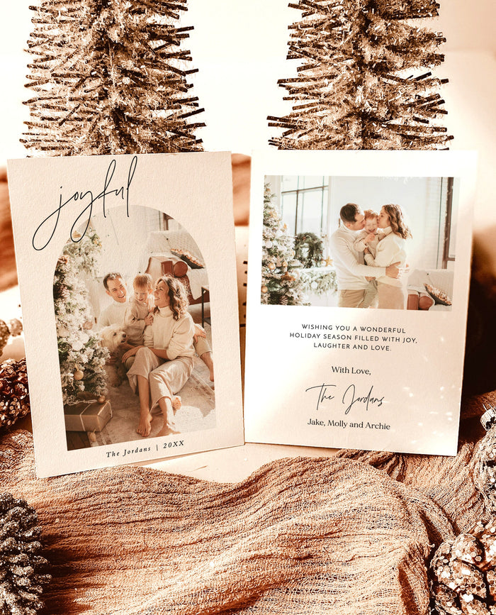 Photo Happy Holidays Card Template | Arch Christmas Card