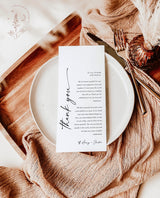 Modern Thank You Letter | Wedding Napkin Note