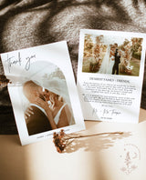 Modern Wedding Thank You Card | Minimalist Wedding Photo Thank You Card