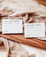 Family Traditions Sign & Card Template | Minimalist Baby Shower Sign
