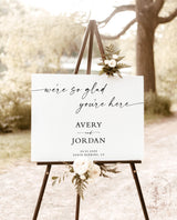 We're So Glad You're Here | Minimalist Wedding Welcome Sign