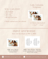 Photo Thank You Card Template | Minimalist Wedding Thank You Card