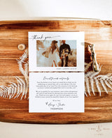 Photo Thank You Card Template | Minimalist Wedding Thank You Card