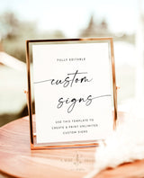 Custom Sign Template | Minimalist Wedding Sign