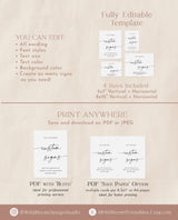 Custom Sign Template | Minimalist Wedding Sign