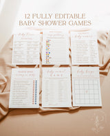 Boho Baby Shower Games | Dusty Blush Shower Bundle