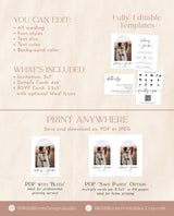 Minimalist Wedding Invitation Template | Modern Wedding Invite