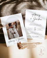Minimalist Wedding Invitation Template | Modern Wedding Invite