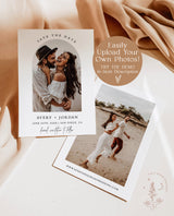 Minimalist Save the Date Template | Photo Save the Date Invite | Modern Save the Dates | Boho Save the Date Cards | Editable Template | M7