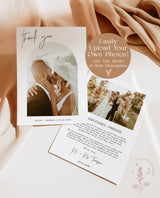 Modern Wedding Thank You Card | Minimalist Wedding Photo Thank You Card | Boho Wedding Thank You Card | Modern Minimalist Wedding | M7