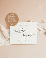 Custom Sign Template | Minimalist Wedding Sign
