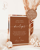 Wedding Disposable Camera Sign | Can't Wait to See What Develops