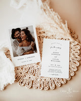 Minimalist Wedding Invitation Template | Editable Minimalist Wedding Invite | Modern Wedding Invite | Photo Wedding Invitation | M9