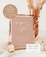 Diaper Raffle Sign Template | Minimalist Baby Shower Sign