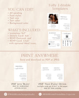 Minimalist Wedding Invitation Template | Boho Wedding Invitation