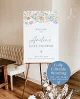 Baby Shower Welcome Sign | Floral Baby Shower Welcome Sign