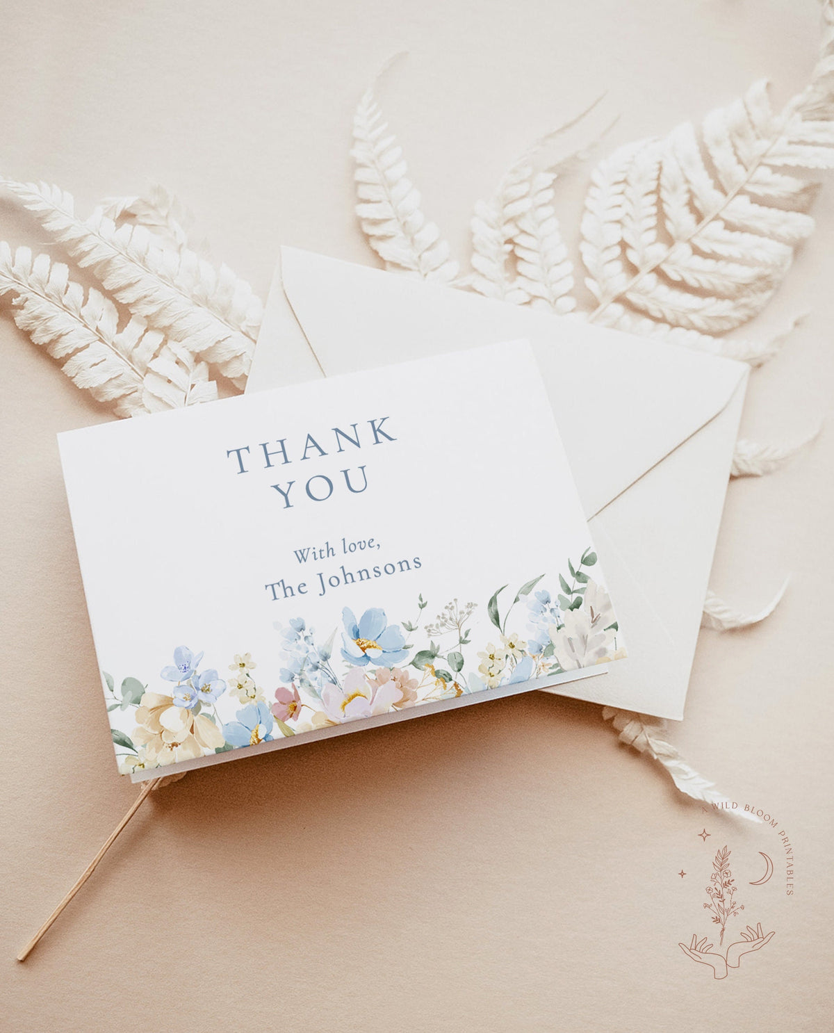 Floral Thank You Card Template | Bridal Shower Thank You Cards