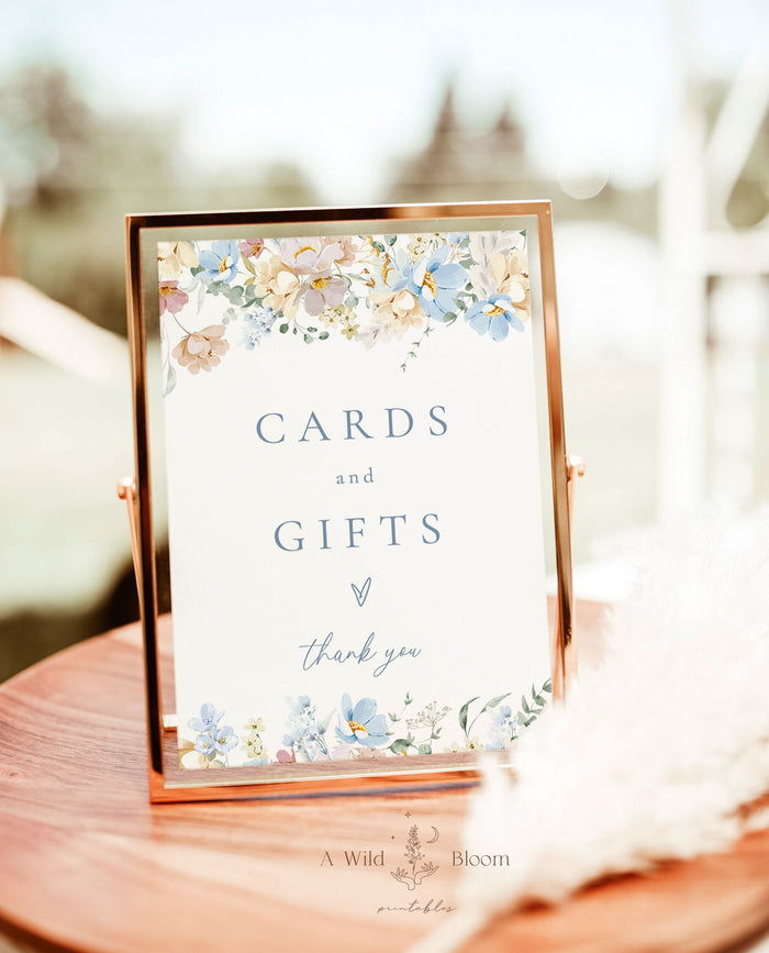 Floral Cards and Gifts Sign | Baby Shower Gift Sign