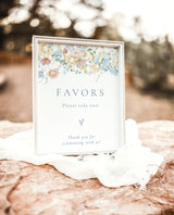 Floral Favors Sign Template | Modern Floral Favors Sign