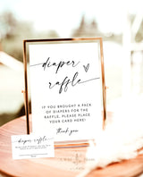 Diaper Raffle Sign Template | Minimalist Baby Shower Sign