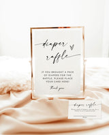 Diaper Raffle Sign Template | Minimalist Baby Shower Sign