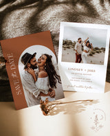 Photo Save the Date Template | Modern Save the Date Template | Minimal Save the Date | Boho Arch Save the Date Card | Editable Template | D1