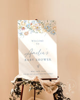 Baby Shower Welcome Sign | Floral Baby Shower Welcome Sign