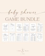 Baby Shower Game Bundle | Minimalist Baby Shower | Gender Neutral Baby Shower | Modern Baby Shower Games | Editable Template | M9