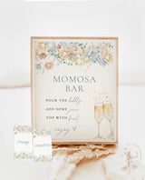 Momosa Bar Sign | Modern Floral Mimosa Bar Sign