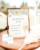 Momosa Bar Sign | Modern Floral Mimosa Bar Sign